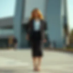 Elegant outfit featuring a tailored pant skirt