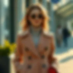 Chic short coat paired with stylish accessories