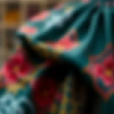 The Artistry of Fabric: Patterns and Textures Detailed view of fabric patterns on a closed dress