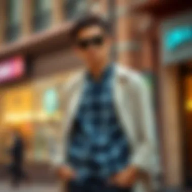 Layered Elegance with Flannel An elegant outfit combination featuring a flannel shirt layered with a jacket