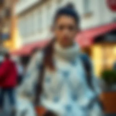 Chic Outfit Inspiration with Knitted Sweater A chic outfit featuring a knitted sweater paired with stylish accessories.