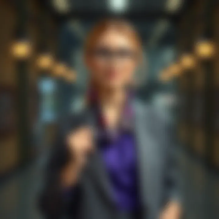 Accessories enhancing a woman's suit ensemble