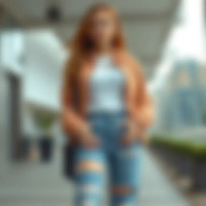 Fashionable outfit ideas featuring ripped jeans