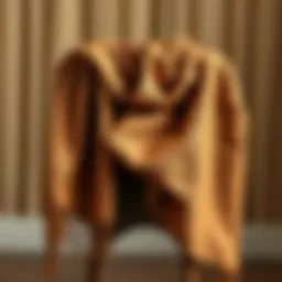 Elegant coffee colored shawl draped over a chair