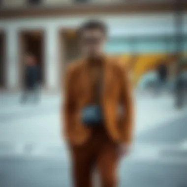 Elegance in Brown: A Jacket Ensemble A stylish brown jacket paired with elegant trousers