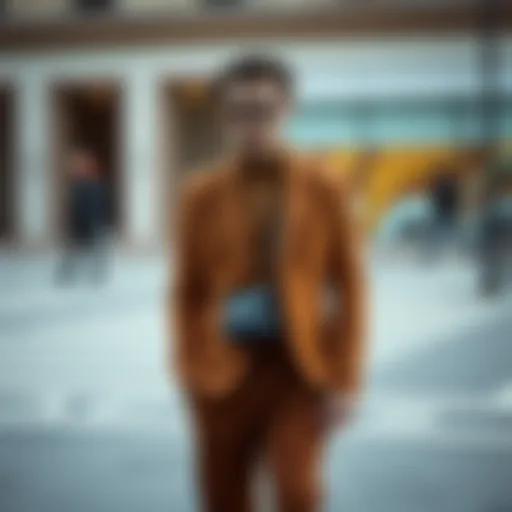 Elegance in Brown: A Jacket Ensemble A stylish brown jacket paired with elegant trousers