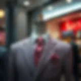Elegant closed suit on a mannequin showcasing modern fashion