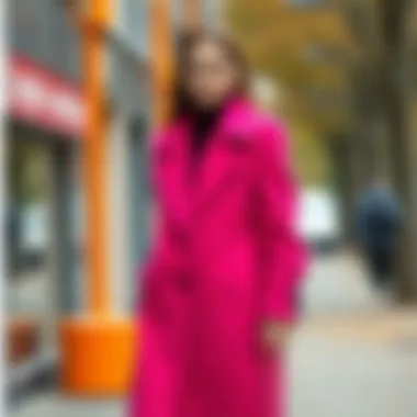 A stylish wool coat in a vibrant color