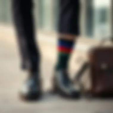 A stylish combination of cashmere socks with formal footwear