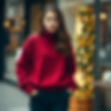 Elegant Burgundy Sweater Style Cozy knitted sweater in a rich burgundy color