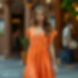 Elegant linen dress in a vibrant color