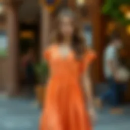 Elegant linen dress in a vibrant color