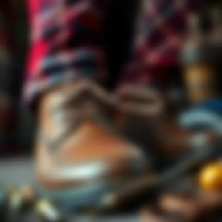 Craftsmanship of Kilted Shoes A close-up of kilted shoe craftsmanship highlighting materials