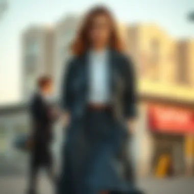 Chic Ensemble of Short Jacket and Skirt Stylish short jacket paired with a flowing skirt