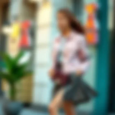 Casual Chic: Short Jacket with Skirt Casual yet stylish short jacket and skirt combination