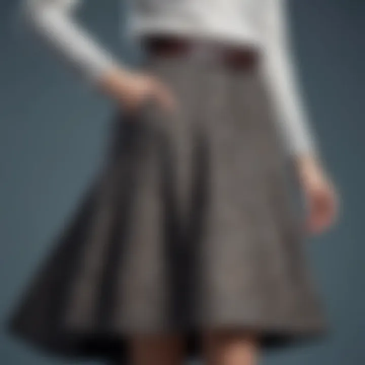 Combination of textures in winter skirts.