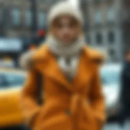 Stylish winter outfit ensemble featuring layers of warmth