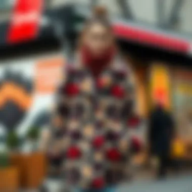 Fashionable winter coat with unique patterns