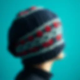 A stylish knitted beret showcasing intricate patterns