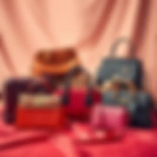Elegant Handbag Collection An elegant assortment of handbags displayed on a premium fabric background