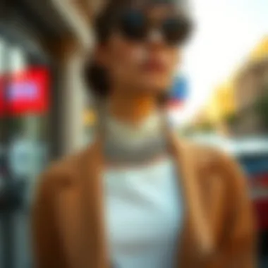 Chic Outfit with Statement Necklace Chic outfit complemented by a statement necklace