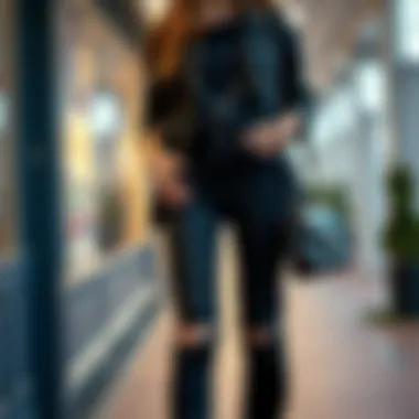 Chic Ensemble with Black Denim Stylish black denim pants outfit