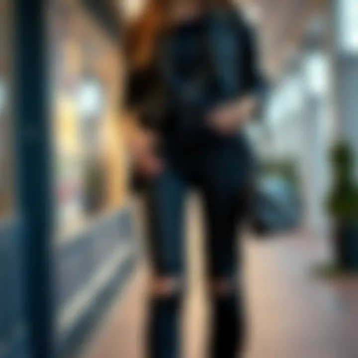 Chic Ensemble with Black Denim Stylish black denim pants outfit