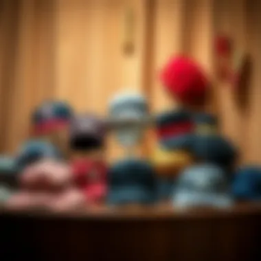 Collection of various krep kap styles displayed on a chic backdrop