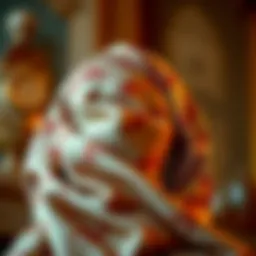 Elegant krep kap design showcasing rich fabric texture