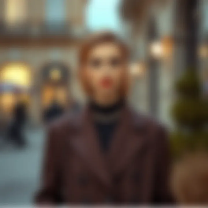 Sophisticated Evening Wear with Tailored Coat Sophisticated evening outfit with a tailored double-breasted coat