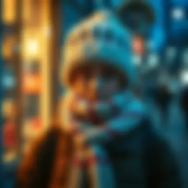 Fashionable winter outfit featuring a plush hat