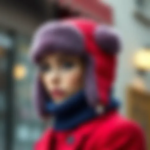 Stylish plush hat with ear flaps