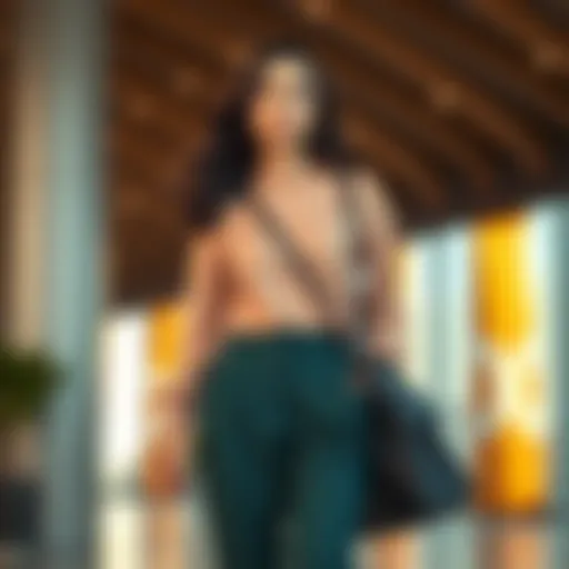 Sophisticated Style with Fabric Trousers Elegant fabric top outfit combination for women