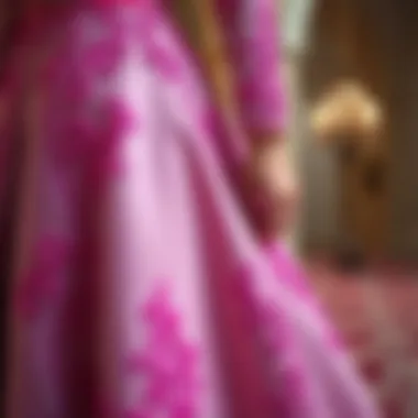 Intricate Design Details of Modern Gowns Detailed design of a traditional yet modern train gown