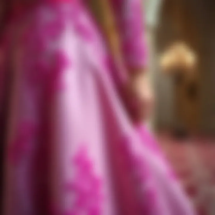 Intricate Design Details of Modern Gowns Detailed design of a traditional yet modern train gown