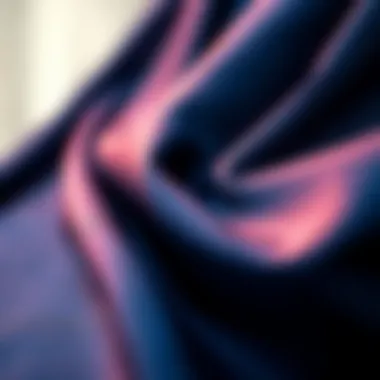 The Luxe Texture of Navy Satin Fabric Close-up of the luxurious fabric of a navy satin dress