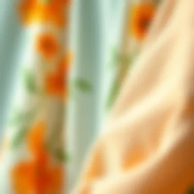 Close-up of a lightweight fabric ideal for summer tunics, demonstrating its elegance