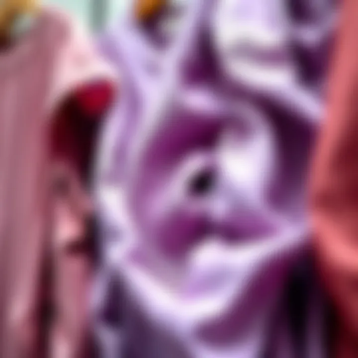 Diverse Fabrics for Lilac Tunics Variety of fabrics used in lilac tunics