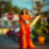 Chic Long Satin Skirt Ensemble Elegant long satin skirt styled with a chic top and accessories