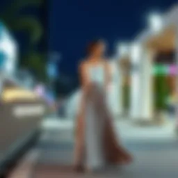 Elegant long slit skirt styled for a formal event