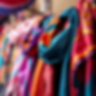 A Kaleidoscope of Silk: Colorful Scarf Collection A collection of luxurious silk scarves in vibrant colors