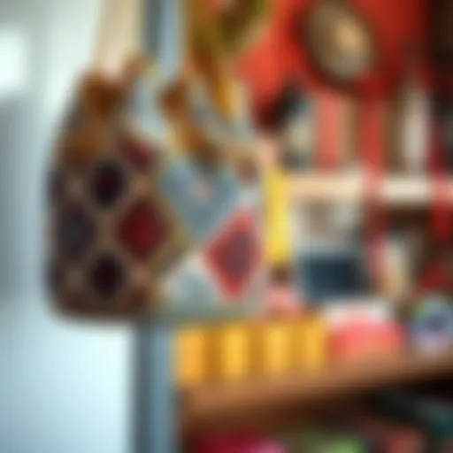 Stylish macrame bag design showcasing intricate patterns