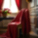 Elegant mantle draped over a vintage chair