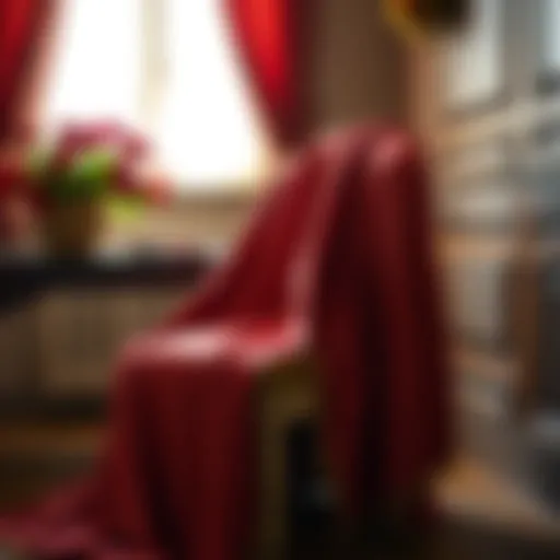 Elegant mantle draped over a vintage chair