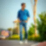 A casual blue shirt paired with jeans and sneakers for a relaxed look