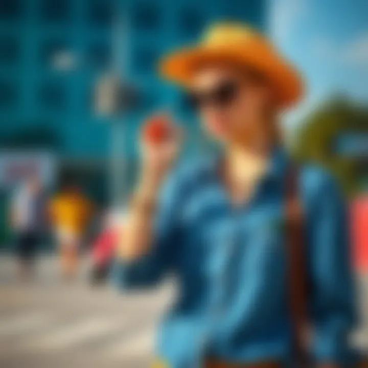 Fashion accessories paired with a blue denim shirt