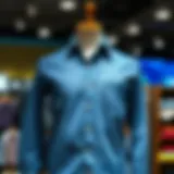 Stylish blue denim shirt on a mannequin
