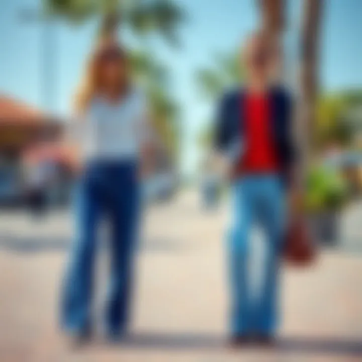 Casual Elegance with Wide Blue Pants Comfortable and elegant wide blue pants suitable for casual outings