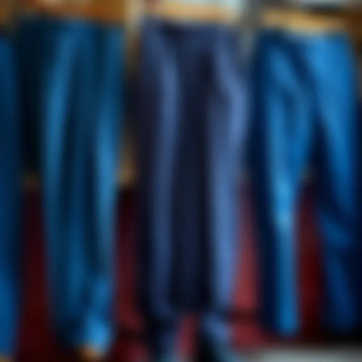 Inspiring Styles of Blue Trousers Different styles of blue trousers displayed together for inspiration