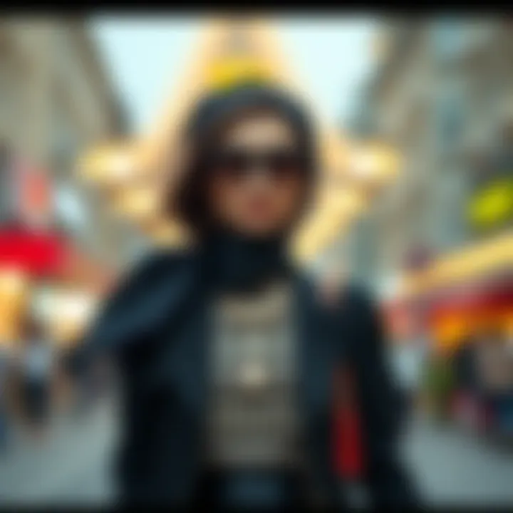 Chic Fashion Ensemble with Black Mevlana Ferace A fashion ensemble featuring a black Mevlana ferace, showcasing style and sophistication